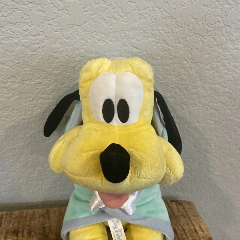 Authentic Disney Parks-Disney's Babies Pluto Dog Plush w/ Swaddle Blanket 12”